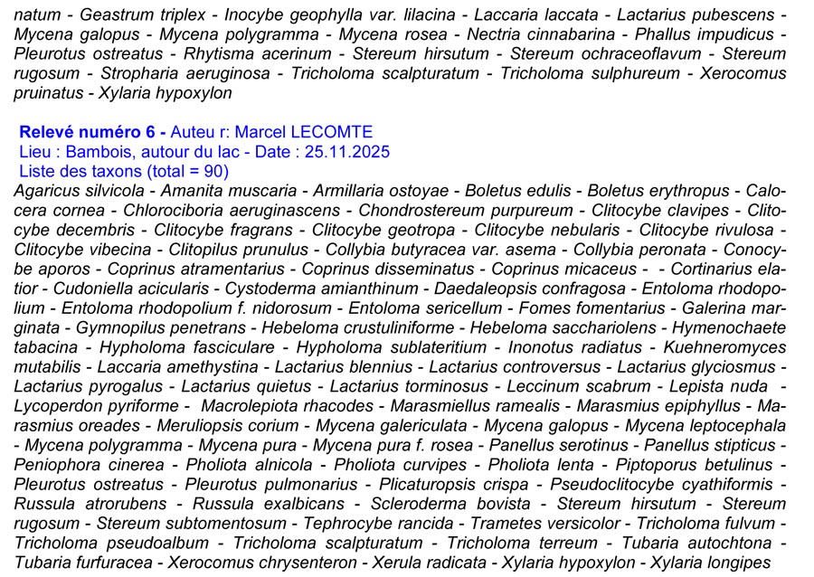 Groupe d'Inventaire du Lac de Bambois (GILB).