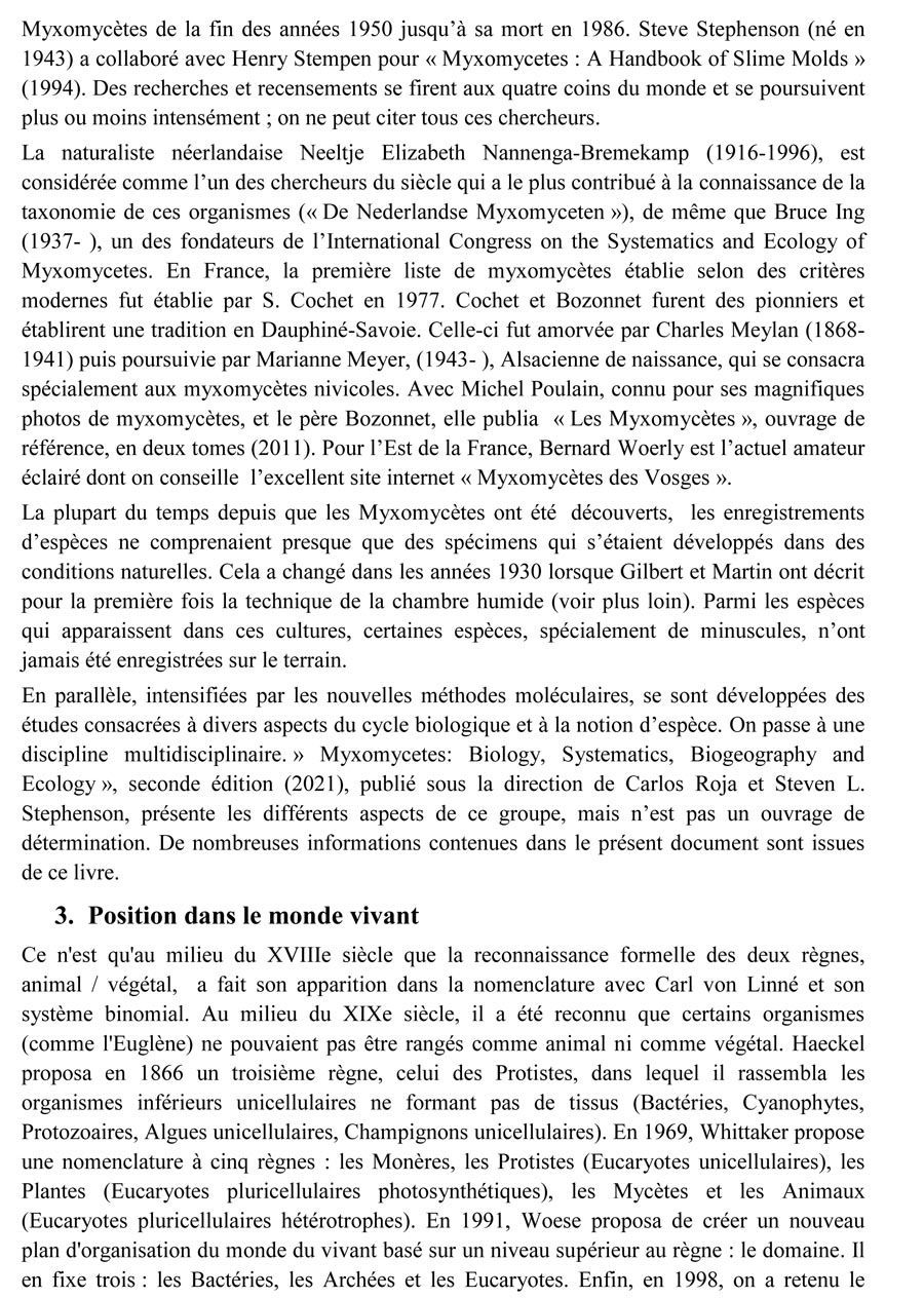 Une introduction à l'histoire et à la biologie des Myxomycètes