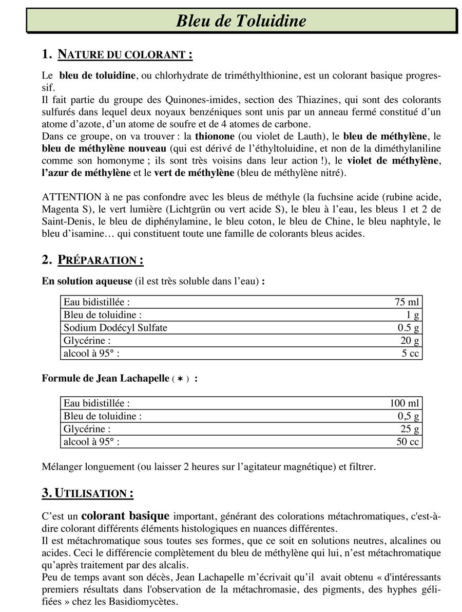 Bleu de Toluidine