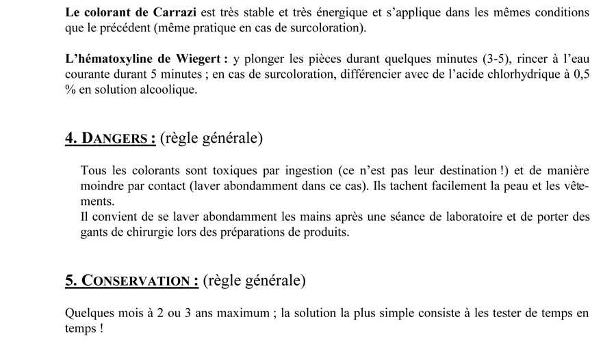 Hématoxyline (Hémalun selon Mayer, Hémalun selon Carrazi)