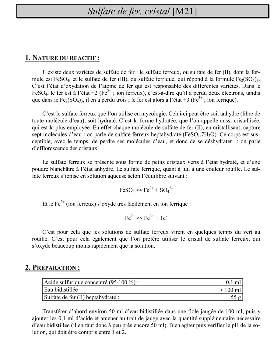 Sulfate de fer (cristal)