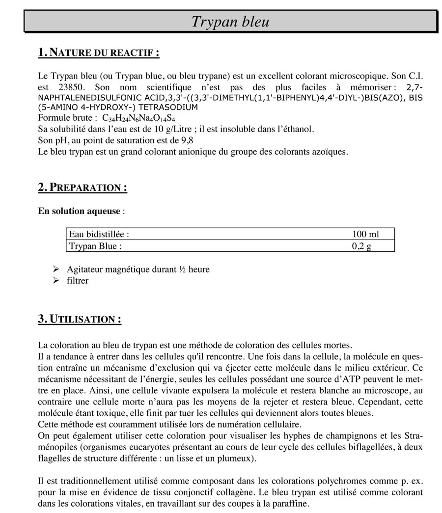 Trypan bleu